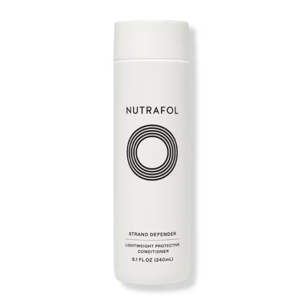 Nutrafol Conditioner Strand Defender, 8.1 fl oz, white bottle lightweight protective conditioner.
